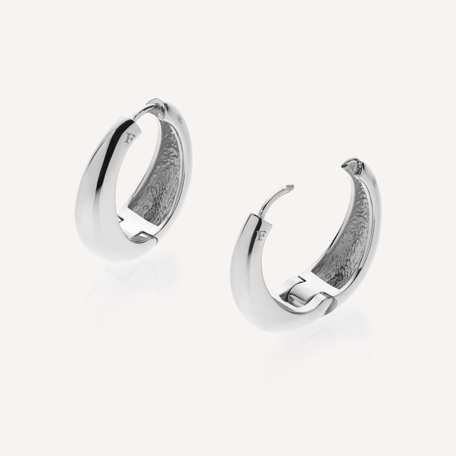Silver Plated Chunky Oval Huggie Earrings - Lovisa