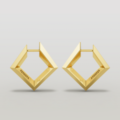 Sculptura Square Earrings (Gold)