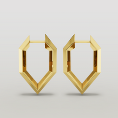 Sculptura Hexagon Earrings (Gold)