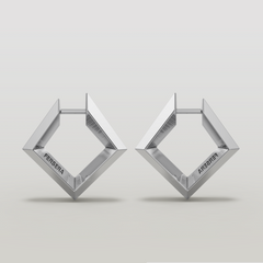 Sculptura Square Earrings (Silver)