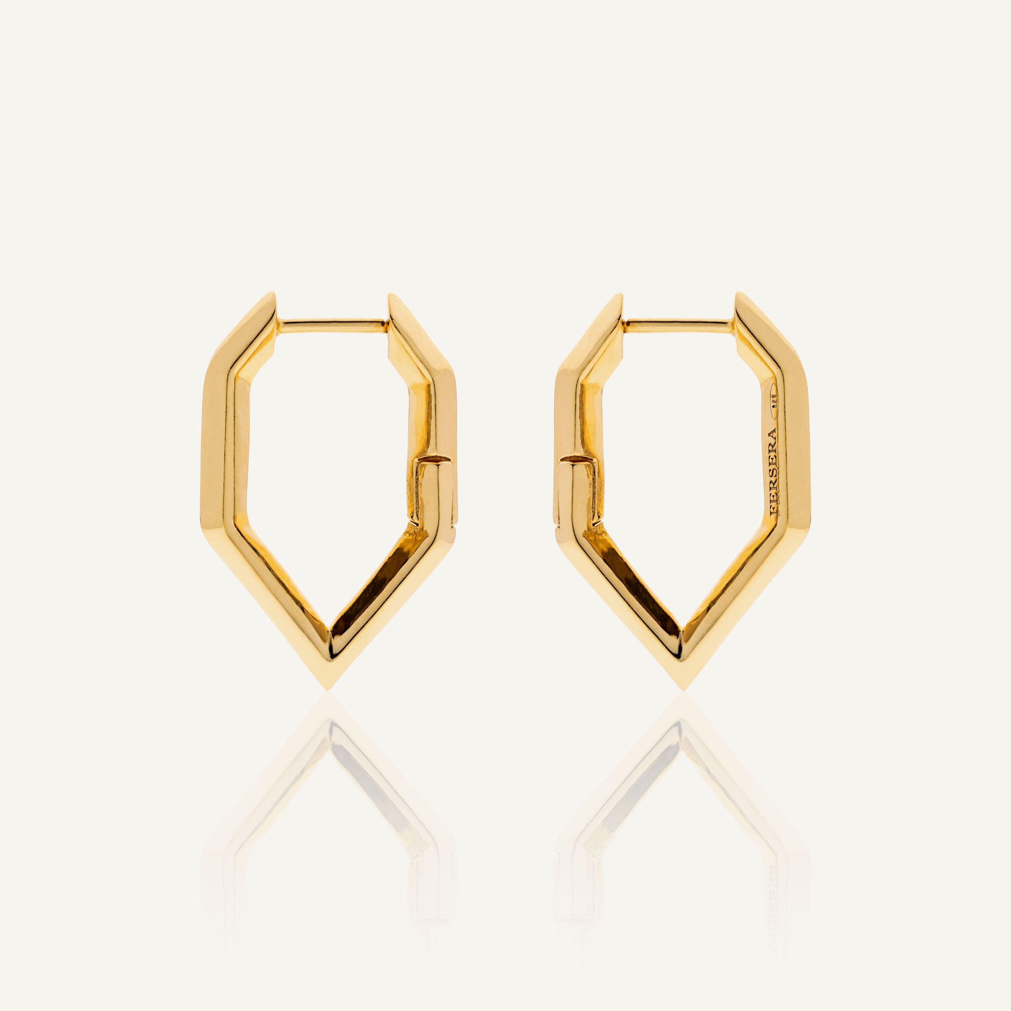Sculptura Hexagon Earrings (Gold)