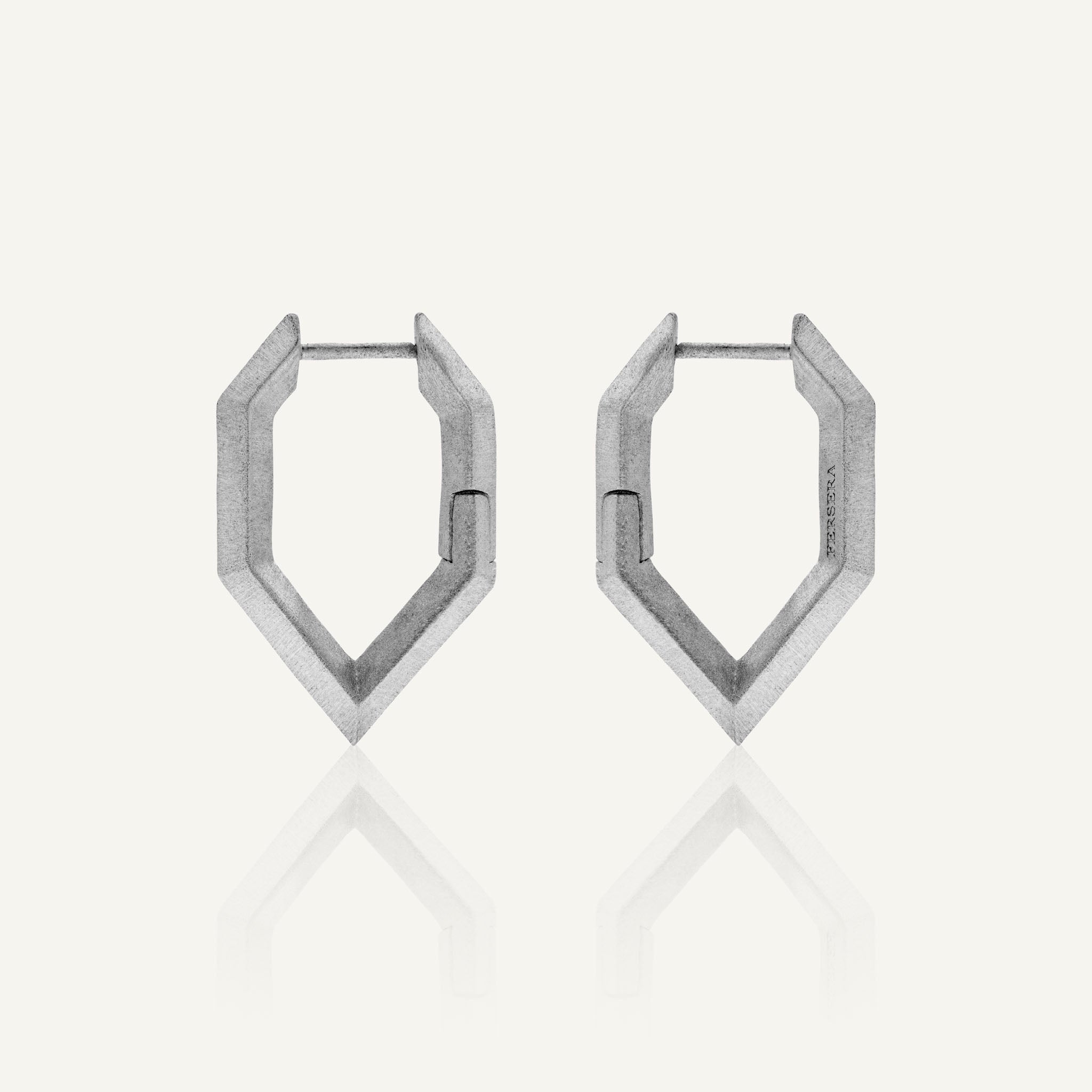 Sculptura Hexagon Earrings (Satin)
