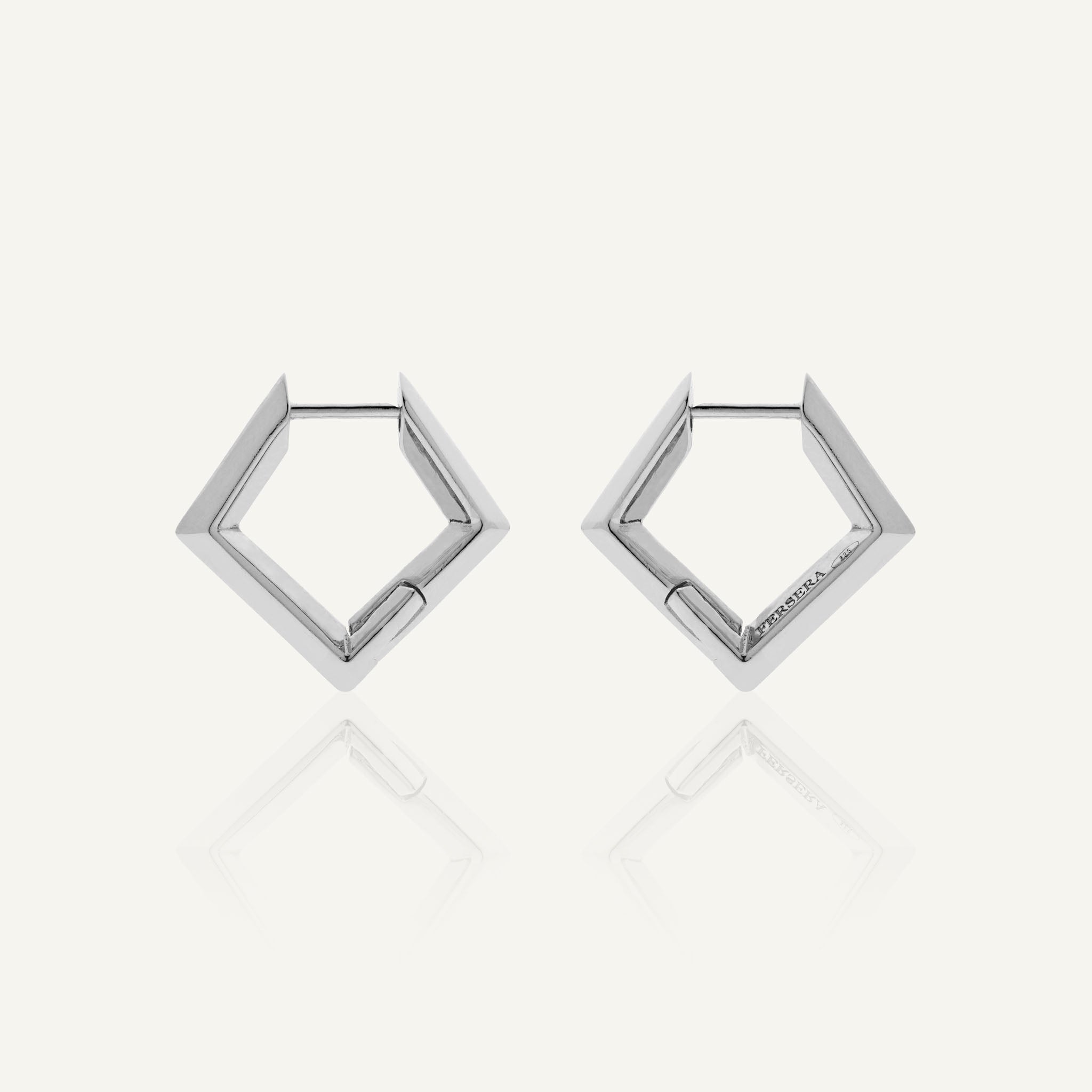 Sculptura Square Earrings (Silver)