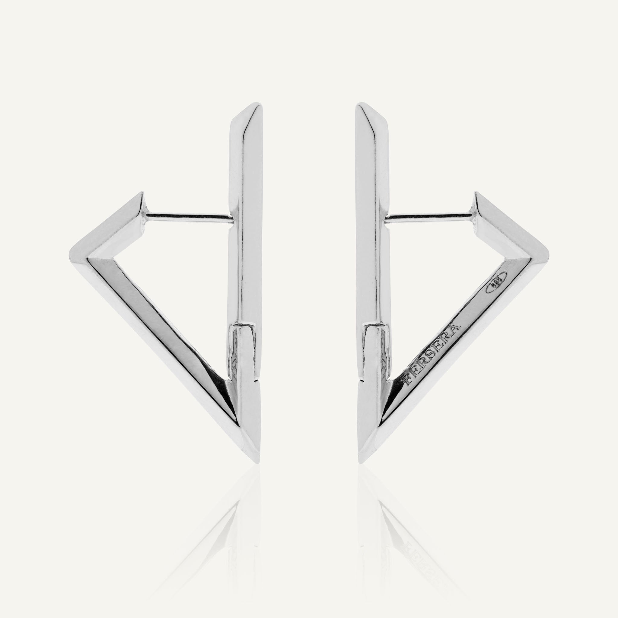 Sculptura Triangle Earrings (Silver)