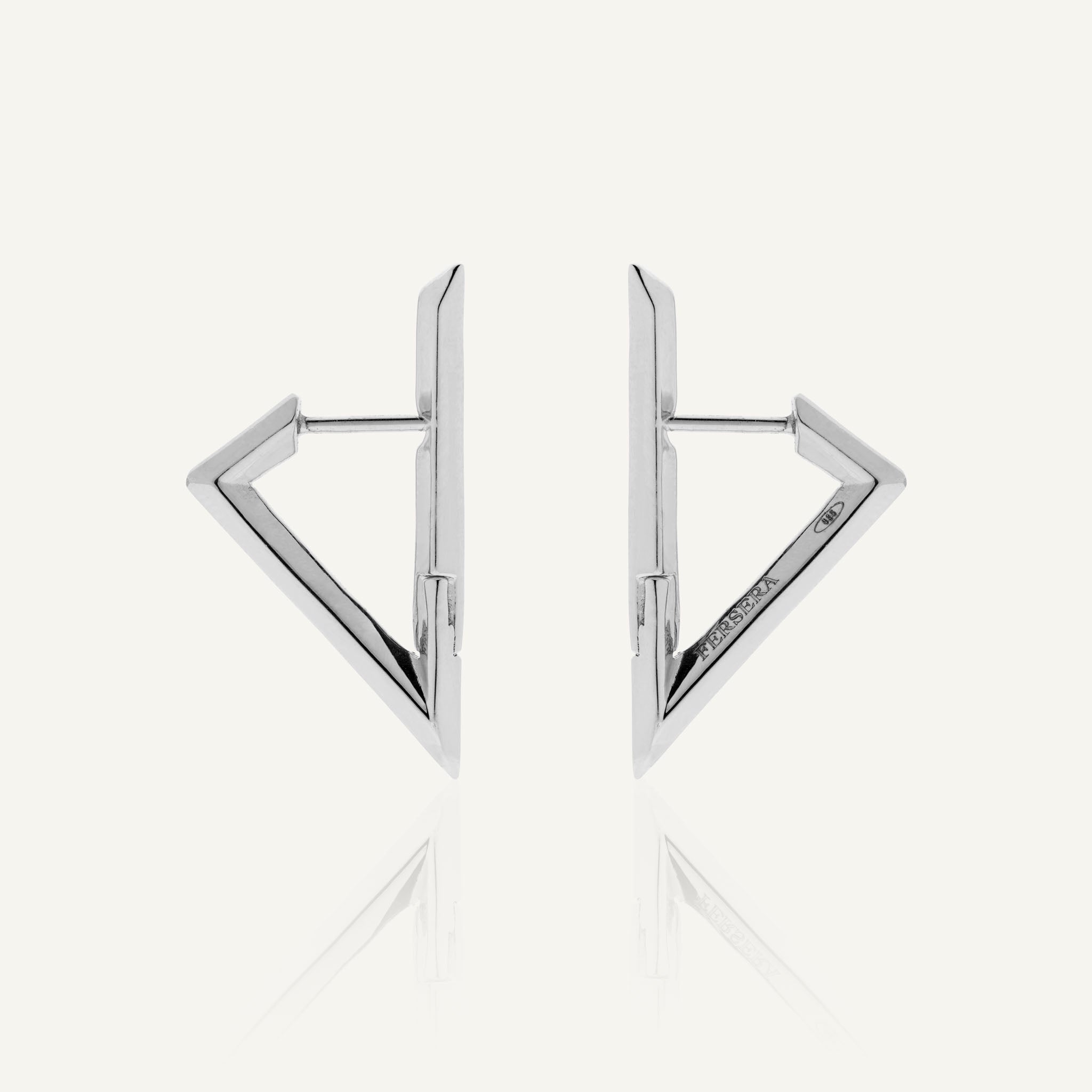 Sculptura Triangle Small Earrings (Silver)