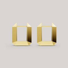 Sculptura Rectangle Earrings (Gold)