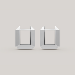 Sculptura Rectangle Earrings (Silver)