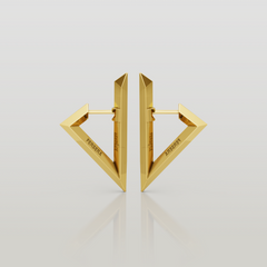 Sculptura Triangle Small Earrings  (Gold)