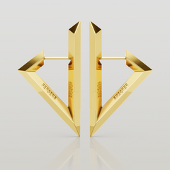 Sculptura Triangle Earrings (Gold)