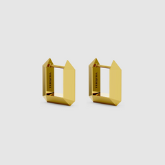 Sculptura Rectangle Earrings (Gold)