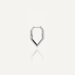 Sculptura Hexagon Earrings (Silver)